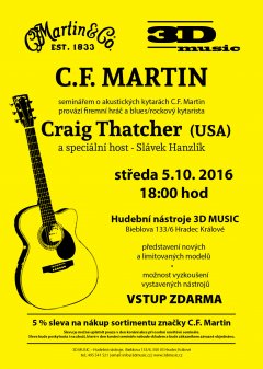 Americký kytarista Craig Thatcher v ČR! Semináře kytar C.F.Martin